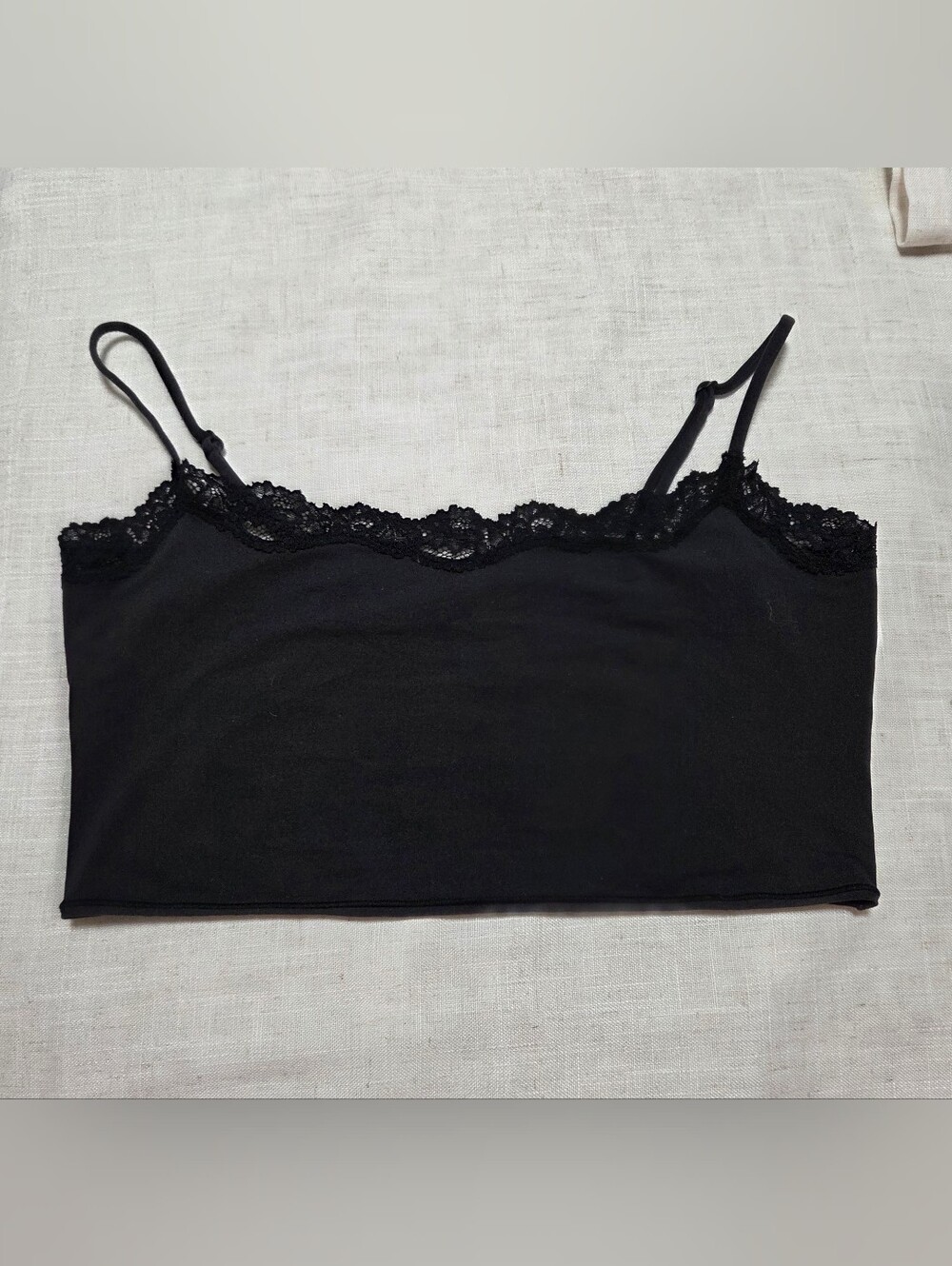 Skims Black Lace Trim Camisole Bralette - Women Intimates Sz XL